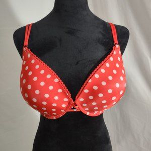 VICTORIA'S SECRET Red/White Polka Dot Lined Bra Size 36DD